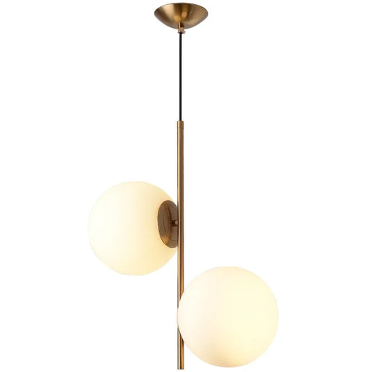 Art Deco Milk White Glass Ball Led European Restaurant Bedroom Chandelier