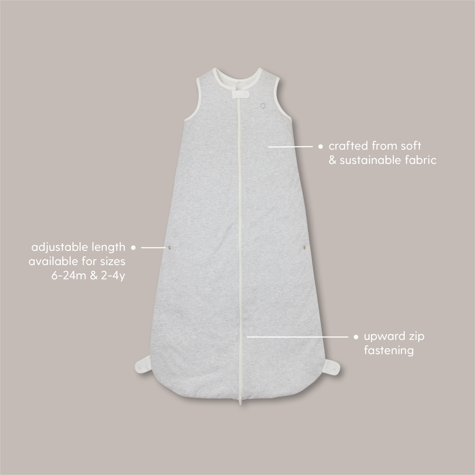 Front Opening Sleeping Bag 2.5 TOG - Grey