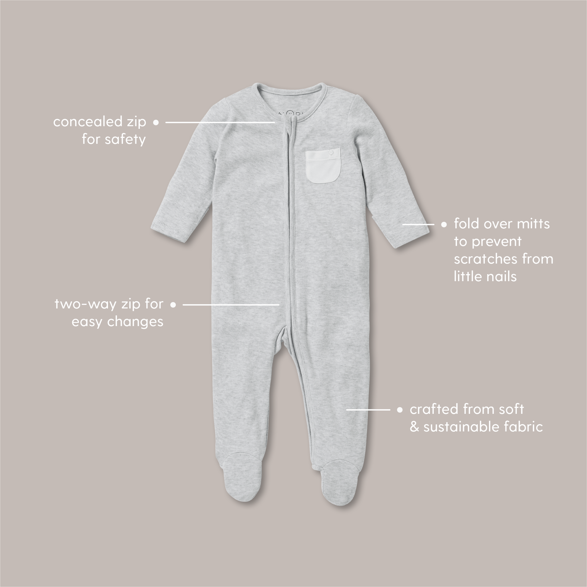 Clever Zip Sleepsuit - Stardust