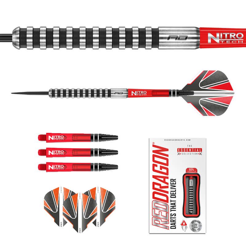 RED DRAGON - Javelin Black Darts - 90% Tungsten - 22g