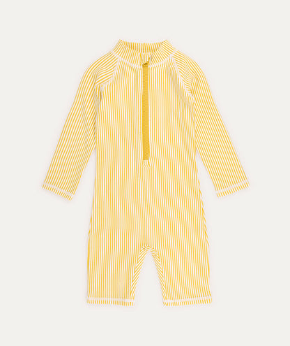 KIDLY by MORI 3/4 Sleeve Seersucker Sunsuit