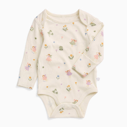 Fairy Garden Ribbed Long Sleeve Bodysuit