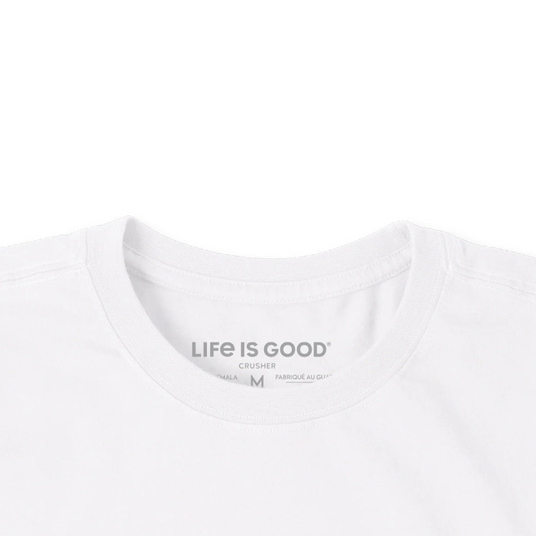 LIFE IS GOOD - MENS CRUSHER TEE | Golf More Golf Ball Cloud White