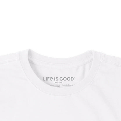 LIFE IS GOOD - MENS CRUSHER TEE | Golf More Golf Ball Cloud White