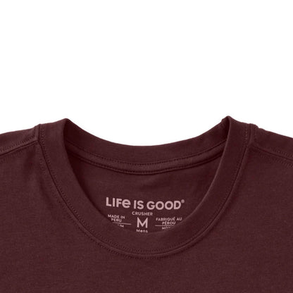 LIFE IS GOOD - MENS CRUSHER TEE | Girl Dad Deep Burgundy