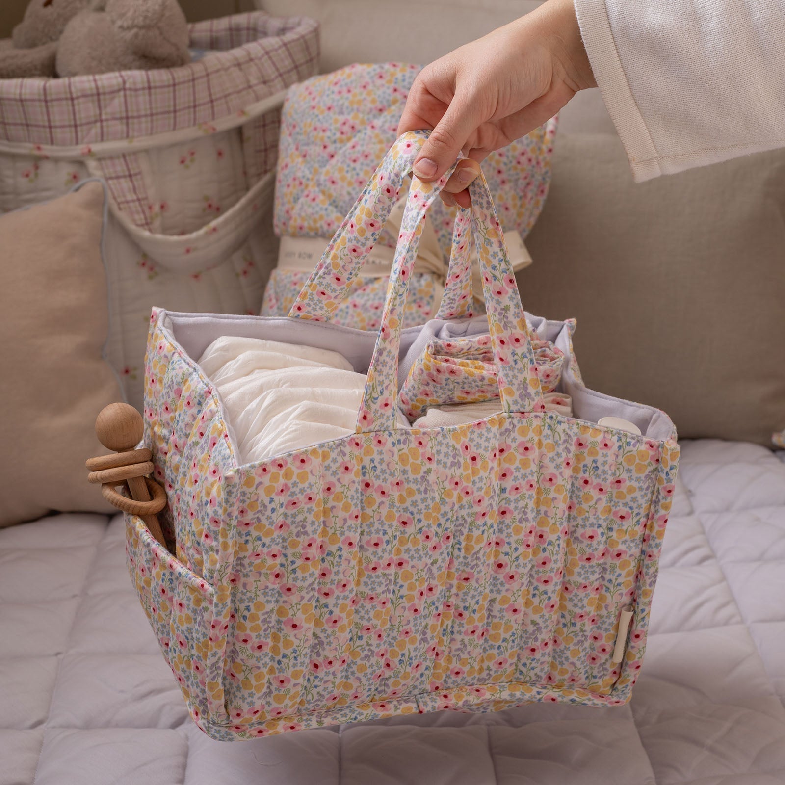 Avery Row Nappy Caddy - Wildflower Garden
