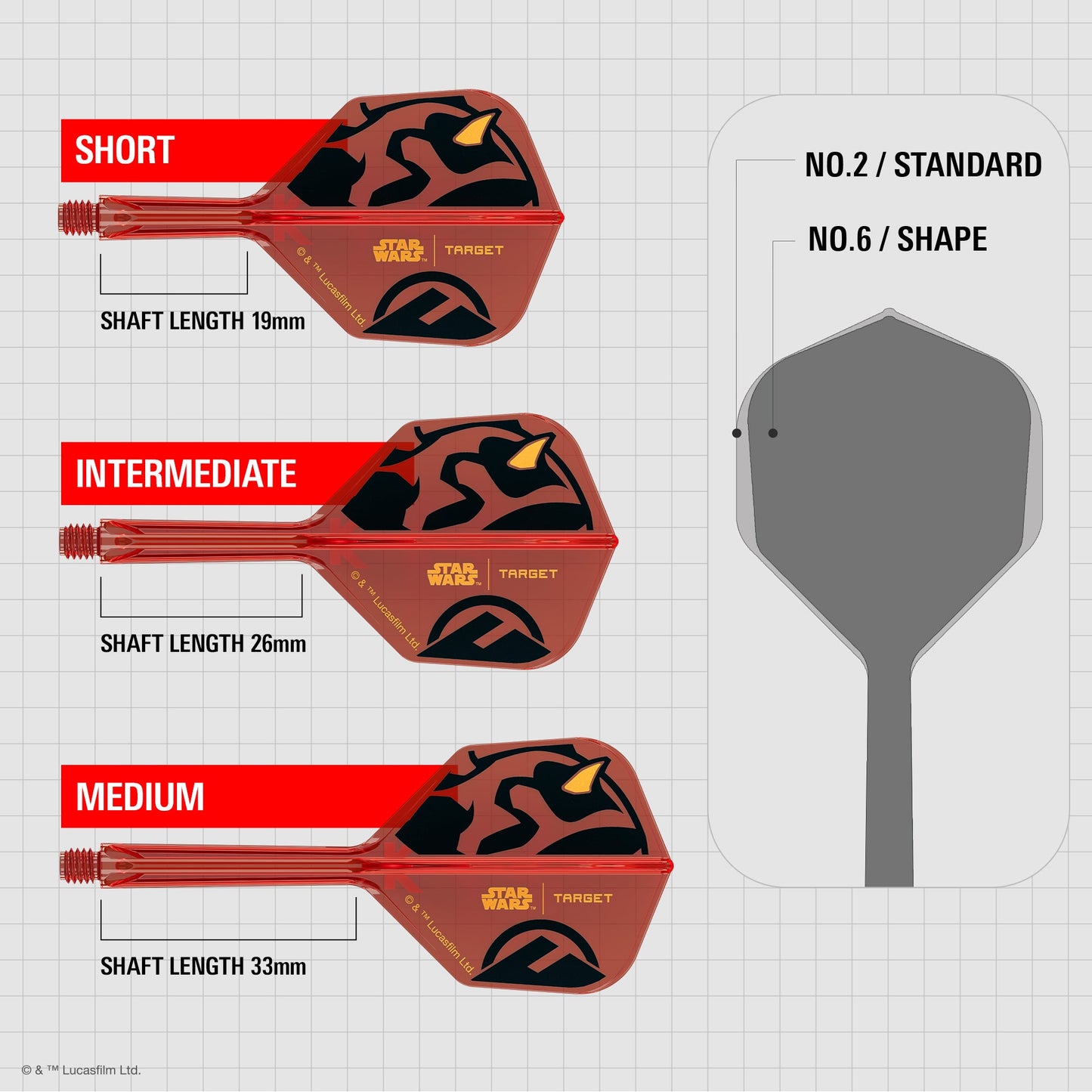 TARGET x STAR WARS - K-FLEX NO2 Shape - Darth Maul - All-In-One Moulded Flights