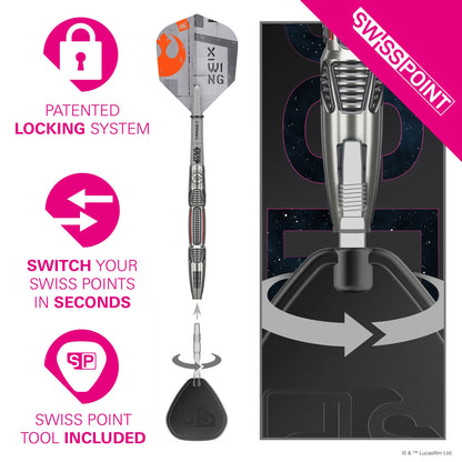 TARGET x STAR WARS - 22g - X WING - Steel Tip Swiss Point - 90% Tungsten Darts