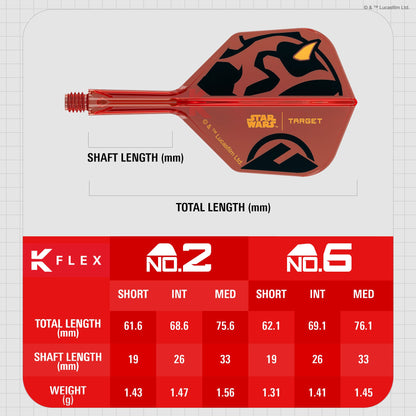 TARGET x STAR WARS - K-FLEX NO2 Shape - Darth Maul - All-In-One Moulded Flights