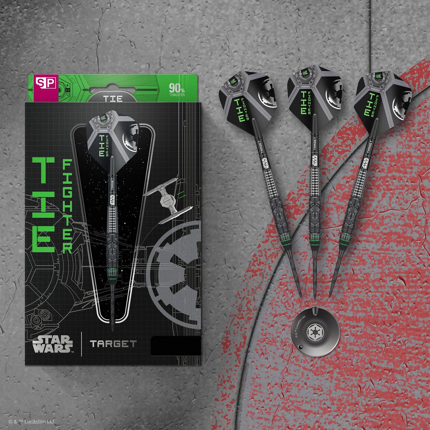 TARGET x STAR WARS - 23g - Tie Fighter - Steel Tip Swiss Point - 90% Tungsten Darts