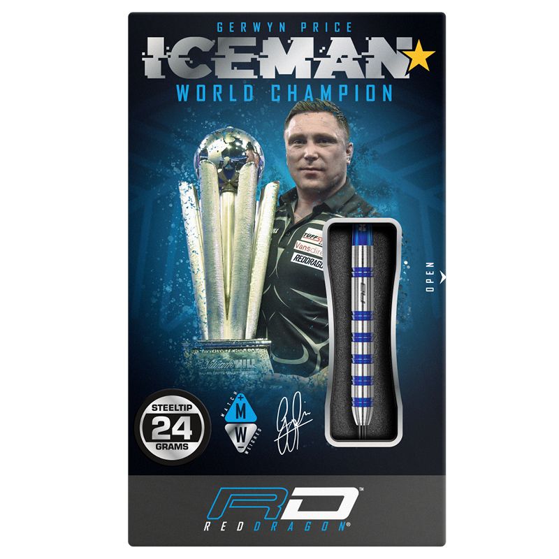 RED DRAGON - Gerwyn Price Iceman Challenger Darts - 85% Tungsten - 24g