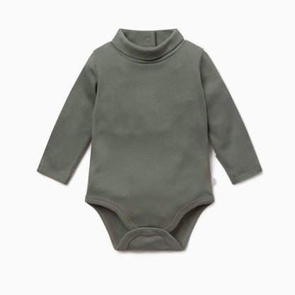 Khaki Cloud Roll Neck Bodysuit 2 Pack
