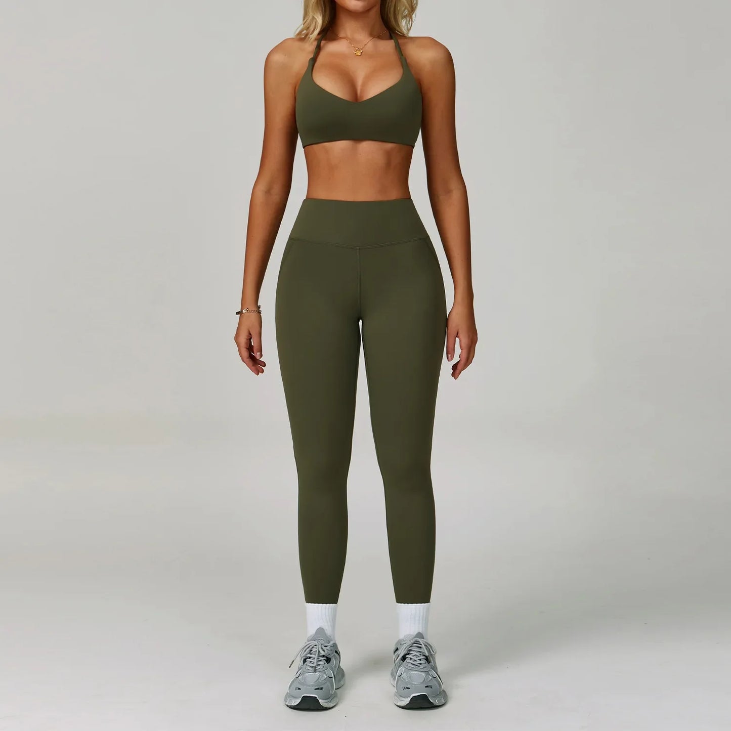 2Pcs Sets Women's Tracksuit Fitness Clothes Yoga Sets Sportswear Workout Bra High Waist Leggings Set Gym Clothing Sports Suits