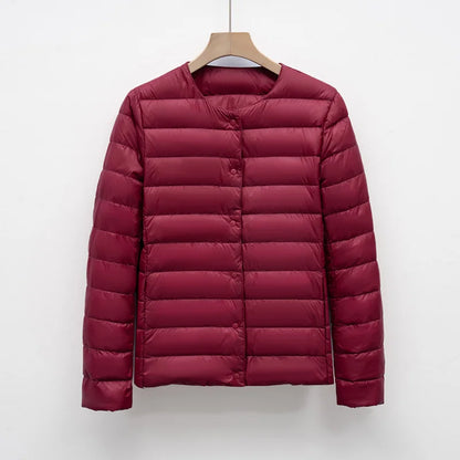 12 Colors Women Long Sleeves 90% White Duck Down Female Slim Warm Inner Ultra Lightweight Packable Ski Jacket Down Liner Jackets