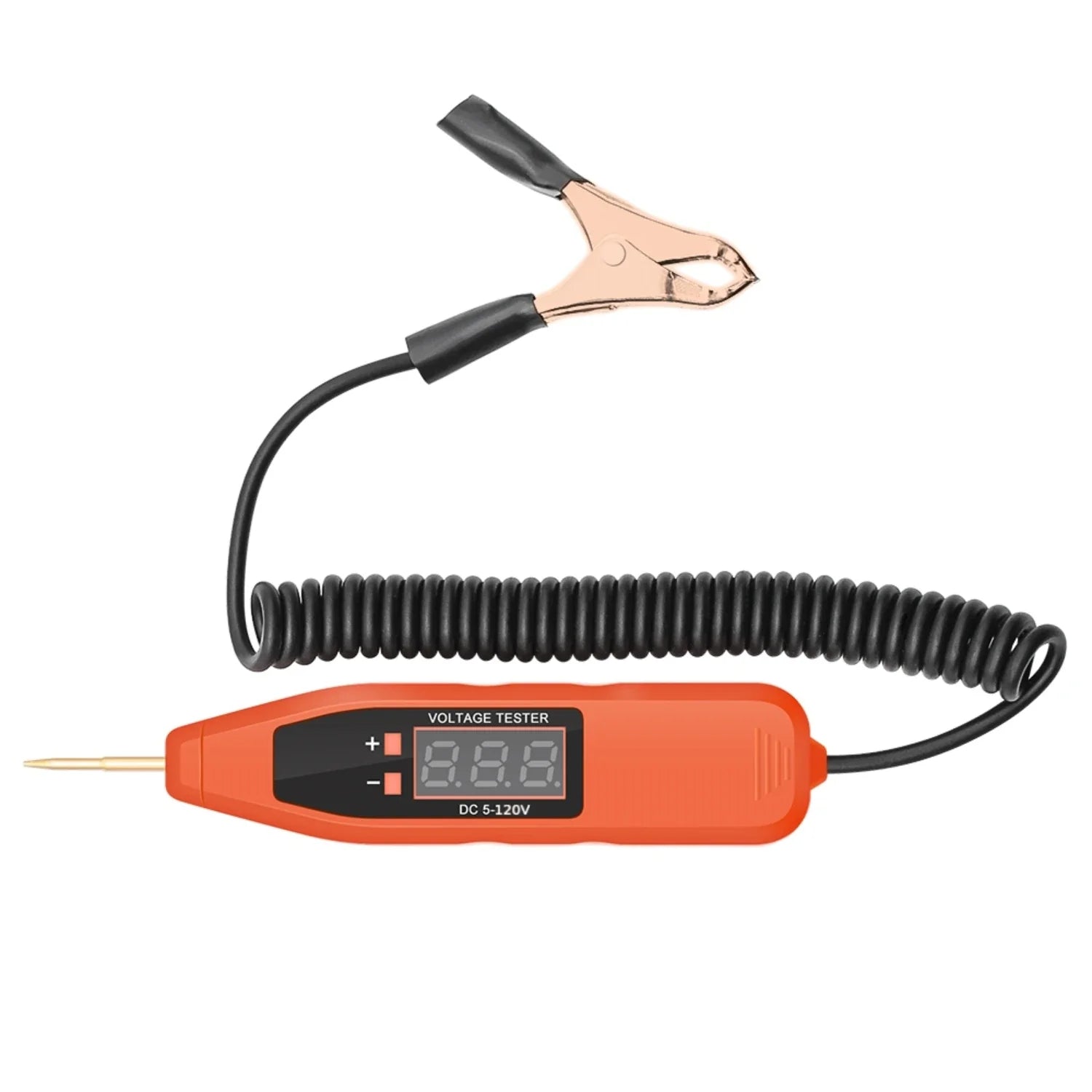 5V 120V Automotive Circuit Voltage Tester Pen Positive and Negative Pole Detection Probe Spring Wire Car Electrical Circuit Test