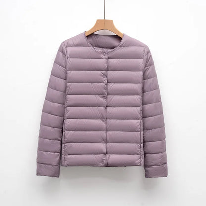 12 Colors Women Long Sleeves 90% White Duck Down Female Slim Warm Inner Ultra Lightweight Packable Ski Jacket Down Liner Jackets