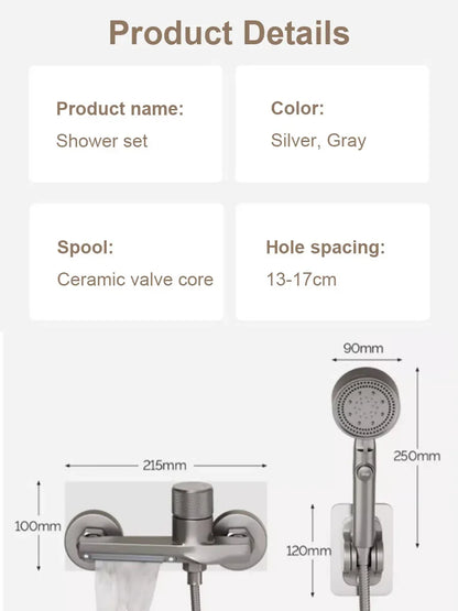 Brass Bathroom Shower Faucet Basin Faucets Wall Mounted Triple Tub Faucet Hot and Cold Water Mixing Valve Faucet