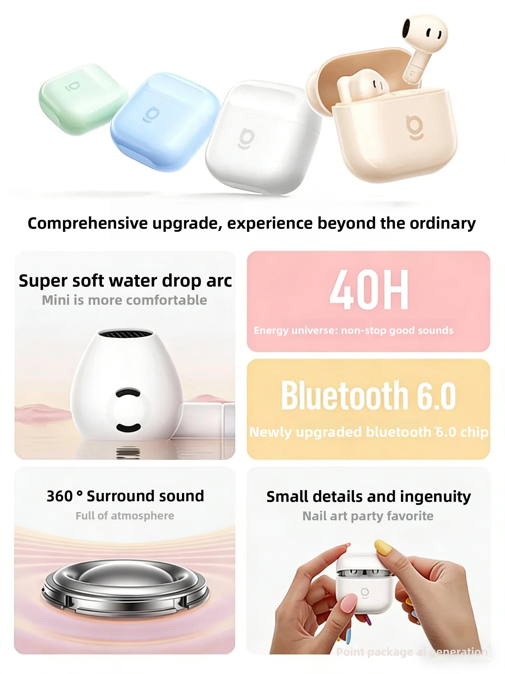 Baseus Bass BS2 Lite True Wireless Earbuds Bluetooth 6.0 Semi-In-Ear-Kopfhörer 2-Mikrofon AI ENC 40H Spielzeit IP55 SuperBass Oh