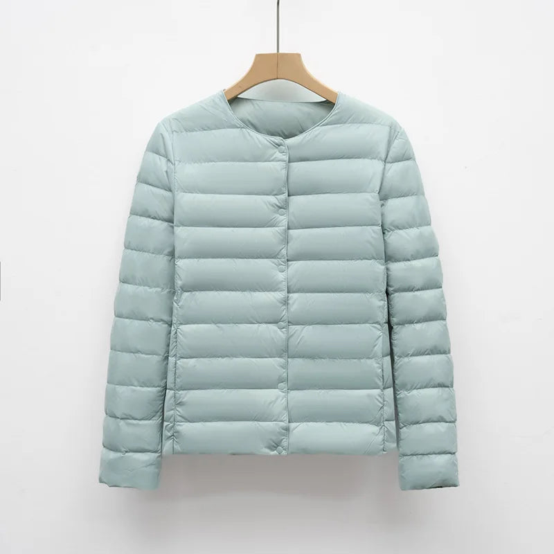 12 Colors Women Long Sleeves 90% White Duck Down Female Slim Warm Inner Ultra Lightweight Packable Ski Jacket Down Liner Jackets