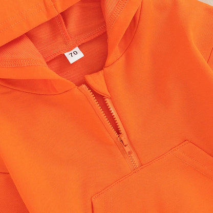 0-36M Infant Baby Hooded Sweatshirt Solid Color Long Sleeve Hoodie Pullovers For Toddler Boys And Girls Spring Fall Sweatshirt