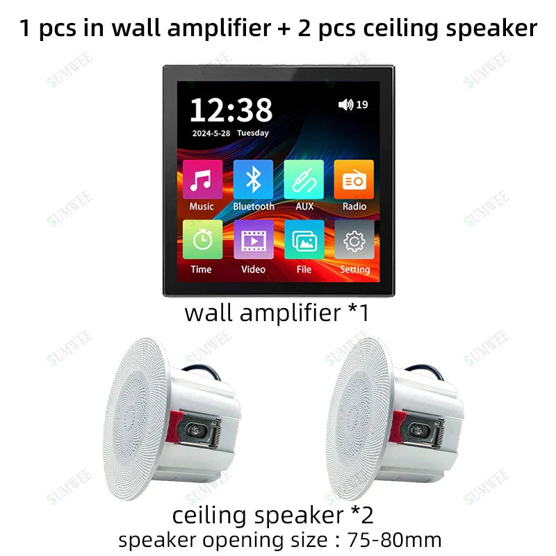 86 type touch screen Home Theater Sound System bluetooths TF AUX audio  in wall power amplifier Fm Radio Background music player
