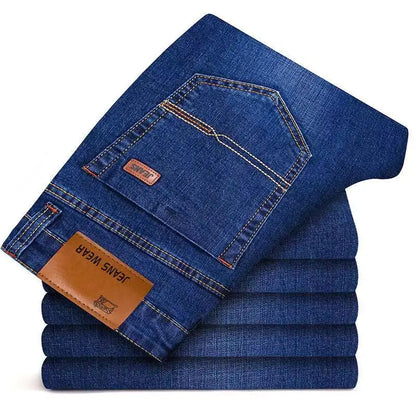 2026 new jeans for casual and versatile work men's slim fit straight leg elastic pants suitable for all seasons