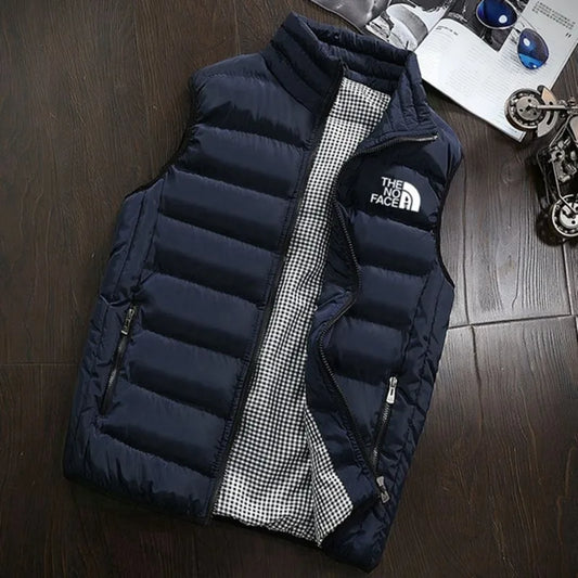 Autumn and winter zippered sleeveless jacket, warm vest coat, fashionable and versatile men's golf clothing
