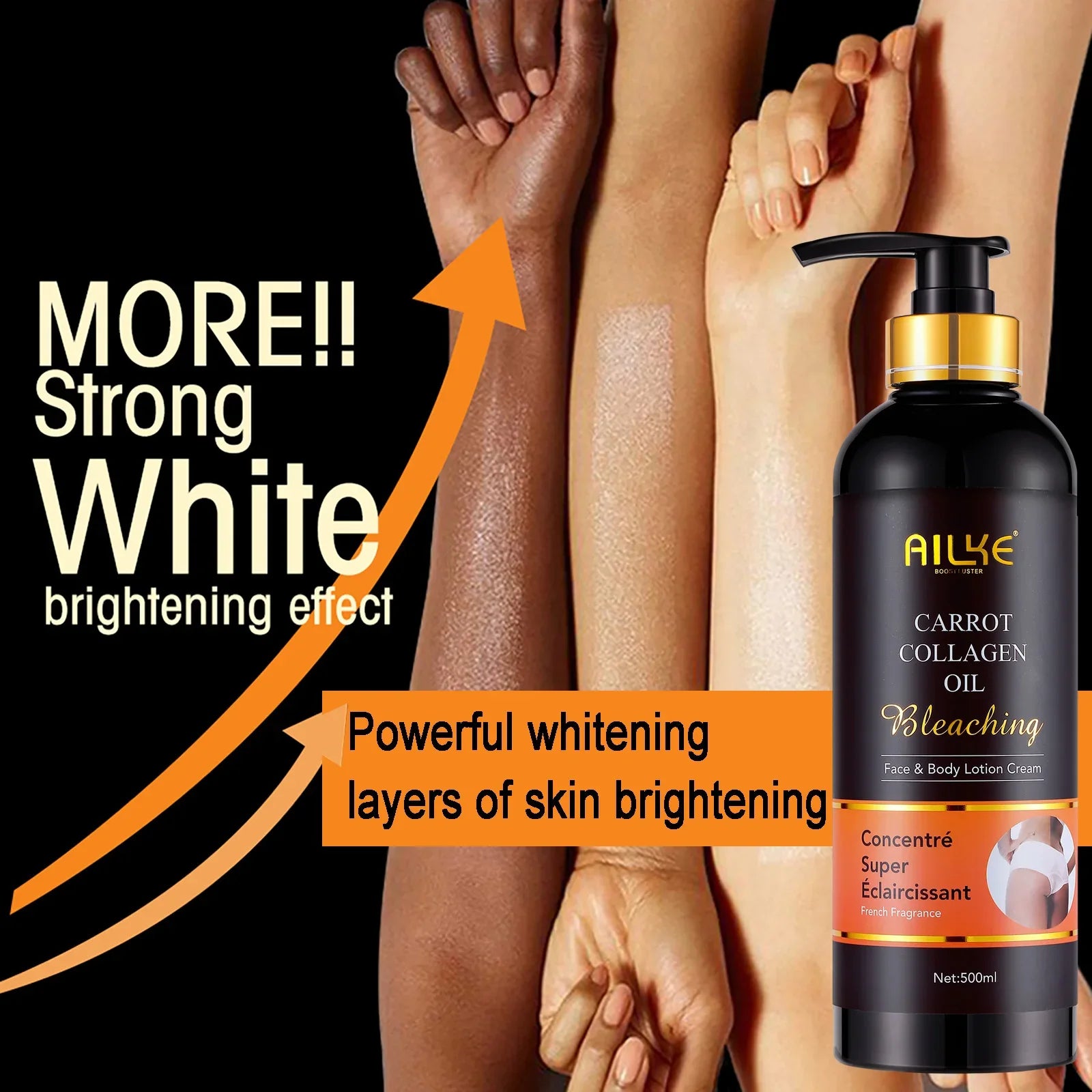 AILKE Whitening And Moisturizing Body Lotion, Hydrating, Reduce Black Spots, Even Skin Tone, Suitable All Skin Types Cream