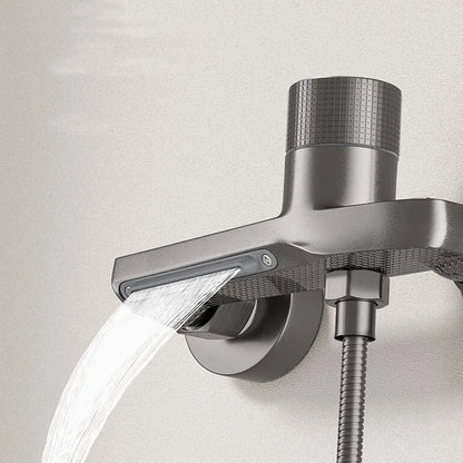 Brass Bathroom Shower Faucet Basin Faucets Wall Mounted Triple Tub Faucet Hot and Cold Water Mixing Valve Faucet