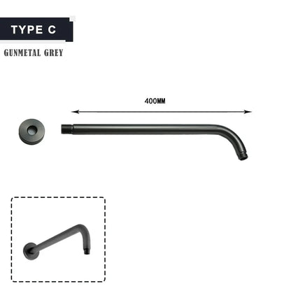 Black G1/2 Ceiling & Wall Mounted Shower Arm Free Shipping Stainless Steel Shower Head Holder Gold Shower Fixed Pipe for Shower