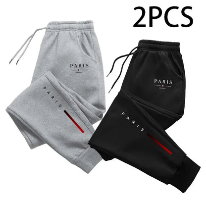 2 in 1 Sweatpants for Man Fall Winter Daily Casual Sporty Jogger Pants Paris Fashion Print Trousers Home Outdoor Comfort Bottoms