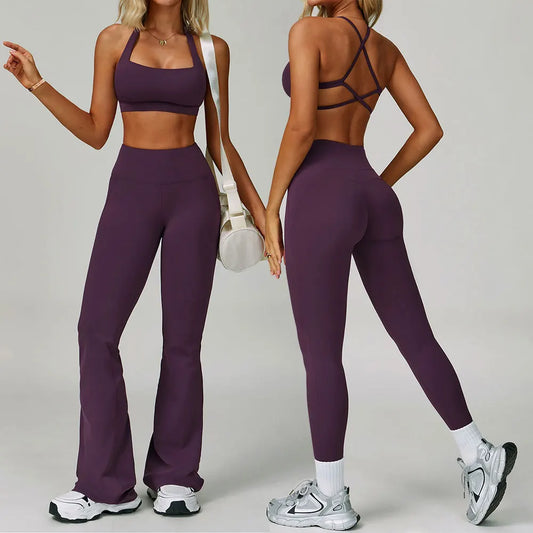 2Pcs Sets Women's Tracksuit Fitness Clothes Yoga Sets Sportswear Workout Bra High Waist Leggings Set Gym Clothing Sports Suits