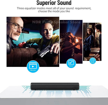 50W SoundBar for TV Deep Bass Small Soundbar TV Speaker Home Theater Surround Sound System HDMI/Bluetooth/Optical/Aux Connection