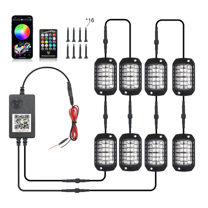 3D Lens Chassis Undergolw Light Remote App Control 12V For Jeep Off-Road 4x4 Truck UTV SUV ATV RZR Car Rock Decorative Lights