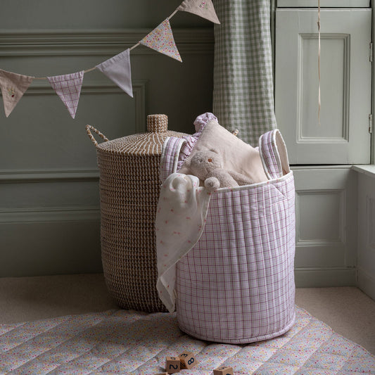 Avery Row Large Quilted Storage Basket - Anemone