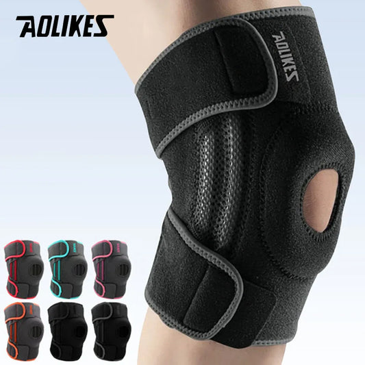 AOLIKES 1PCS Knee Brace for Women & Men with Side Stabilizers, Patella Knee Brace for Knee Support for Running, Basketball