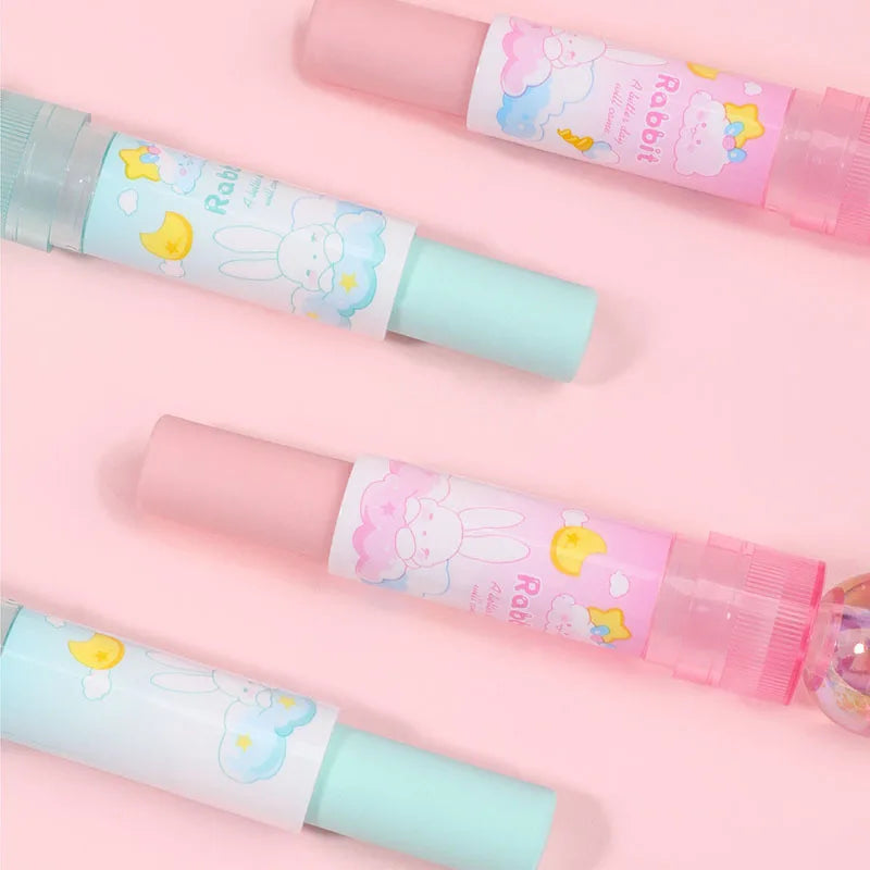 1 Piece Cute Kawaii Crystal Rabbit Lipstick Rubber Stationery School Office Supply Creative Novelty Pencil Eraser Novelty Pretty