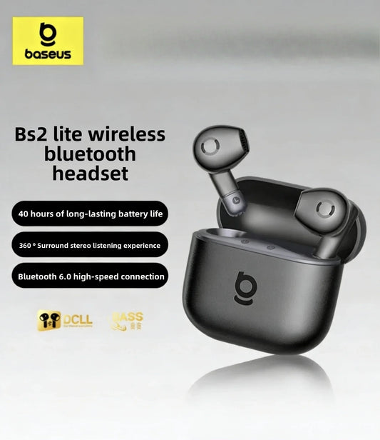 Baseus Bass BS2 Lite True Wireless Earbuds Bluetooth 6.0 Semi-In-Ear-Kopfhörer 2-Mikrofon AI ENC 40H Spielzeit IP55 SuperBass Oh