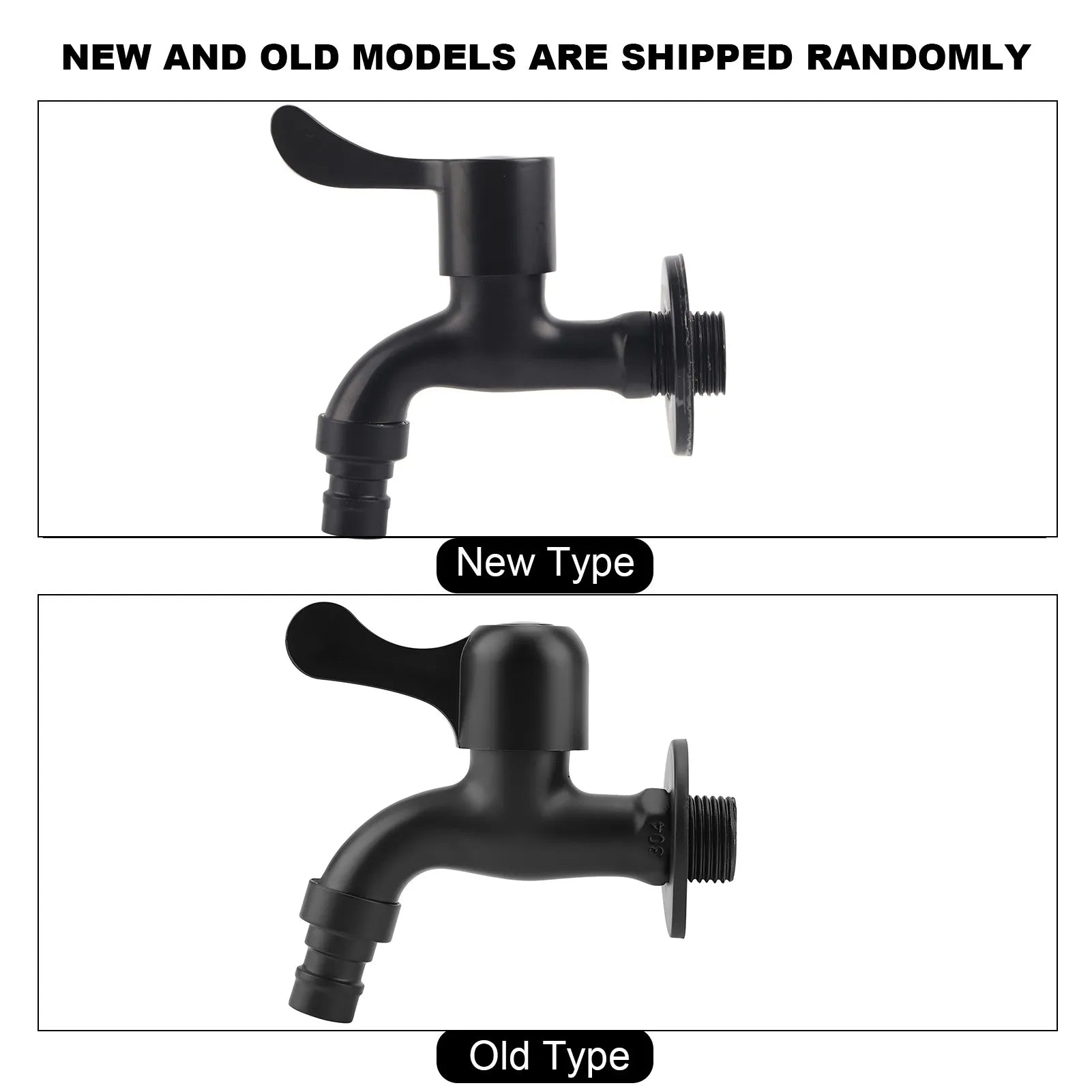 304 Stainless Steel Black Wall Mount Tap Garden Water Faucet for Bathroom(Washing Machine)