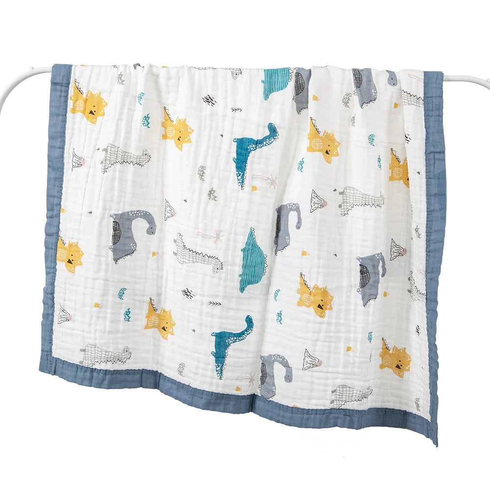 Baby Blankets 6 Layers 100% Cotton Gauze Breathable Infant Wrap Soft Absorbent Newborn Swaddle Blankets Cartoon Baby Bath Towel