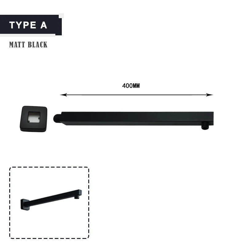 Black G1/2 Ceiling & Wall Mounted Shower Arm Free Shipping Stainless Steel Shower Head Holder Gold Shower Fixed Pipe for Shower