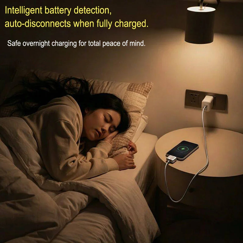 1pcs  Charging Power Bank with Detachable Wall Plug, Portable Charger with Built-in Charging Cable,Smart Auto Disconnect Tech