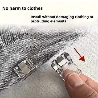 10pcs Invisible leg shortening device, adjustable anti slip hidden clip, suitable for jeans, no need for sewing clothes adjuster