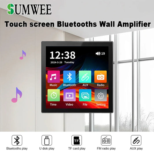 86 type touch screen Home Theater Sound System bluetooths TF AUX audio  in wall power amplifier Fm Radio Background music player