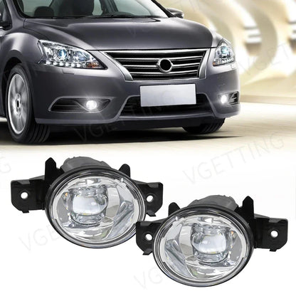 1 Pair LED Fog Lamps For Nissan Altima QASHQAI X-Trail Sylphy Almera March Pathfinder Super Bright Foglights DRL Car Accessories