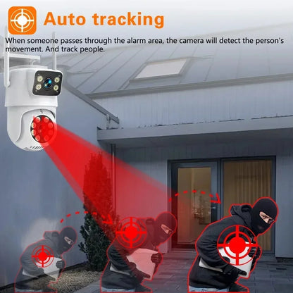 ANSVICAM Tuya Outdoor Wireless Security IP Camera 4K 8MP HD Dual Lens Wifi PTZ Camera Auto Tracking Street Surveillance Camera