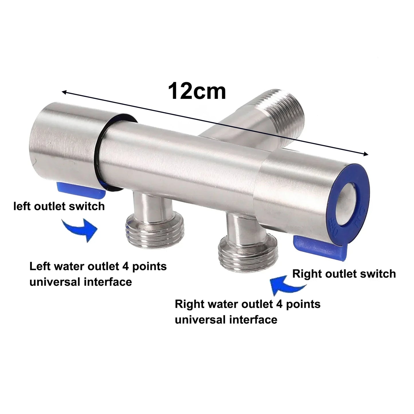 Bathroom Double  Handle Faucet  Dual Control  Stainless Steel Cold Water Faucet Bathroom Washing Machine Faucet Triangle Valve