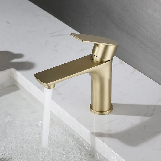 Bathroom Water Faucet Taps Cold and Hot Stainless Steel Single Hole Wash Basin Faucets Mixer Torneira Cascata Dourada