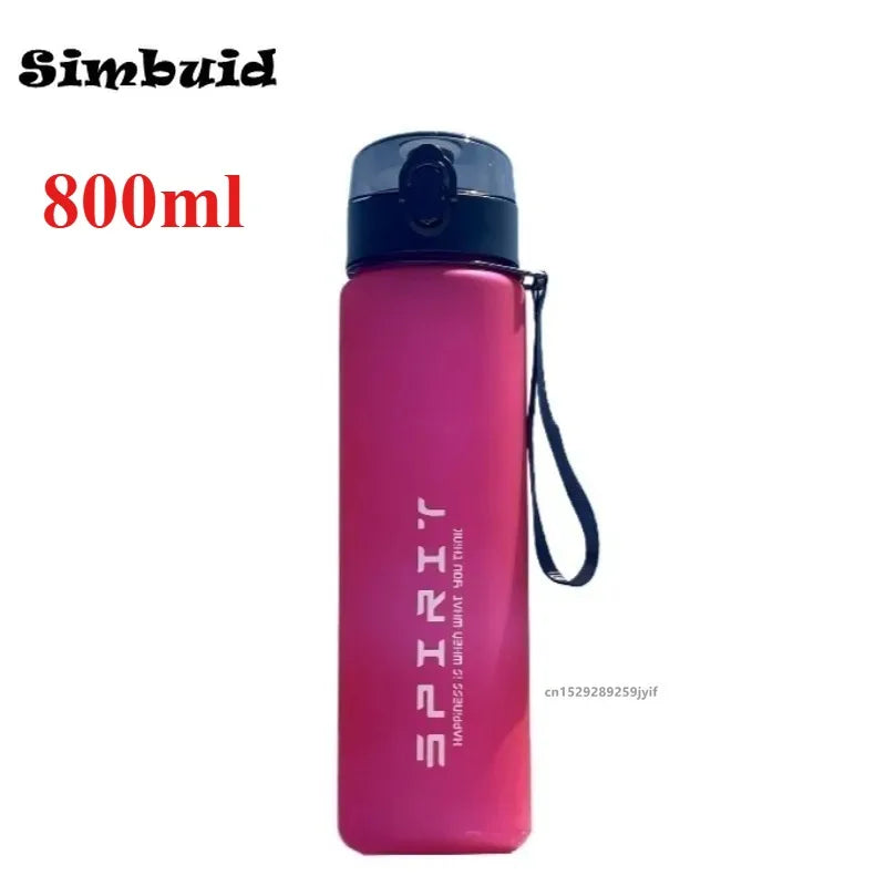 800ML/1000ML Sports Water Bottle 1L Large Capacity Men Women Summer Portable Plastic Bottle for Outdoor Travel Fitness Drinkware
