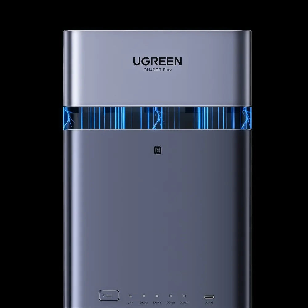 Brand UGREEN DH4300plus Home AI NAS Octa Core Rockchip A55-A76 8GB LPDDR4X 4-Bay SATA HDD/SSD Support NFC RJ45 2.5GbE Networking
